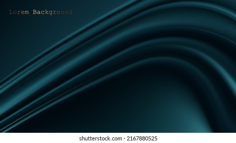 modern abstract tidewater green background  Dark blue silk fabric curtain background  Vector illustration 