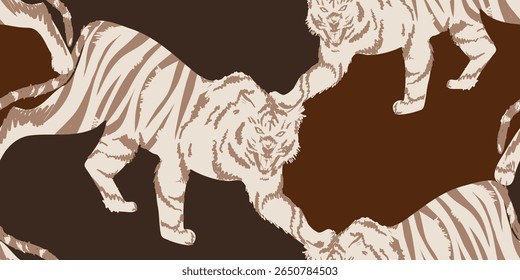 Padrão de tigre abstrato moderno. Colagem impressão gráfica artística. Modelo na moda para design.