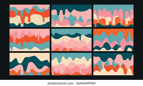 Modern abstract tile design with soft pastel shapes and clean white dividing lines. Stylish and calming.