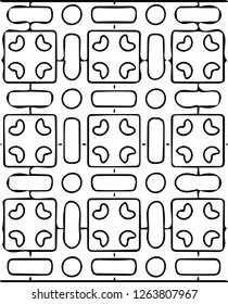 Modern abstract tile print vector pattern decorative shape design for many creative ideas