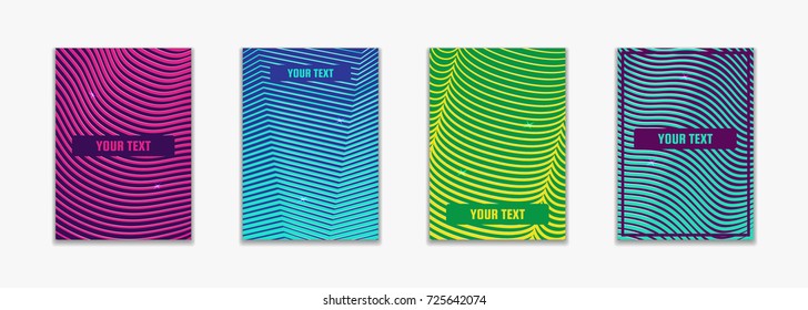 Modern abstract trendy gradient covers. Cool halftone shapes. Minimal futuristic design of vector illustration. For music, advertising, card, branding, identity, business