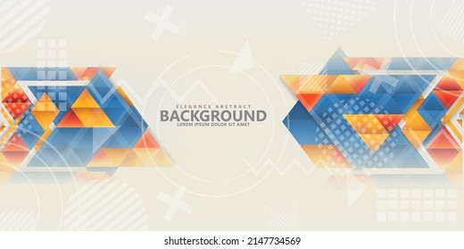 Modern abstract triangle background with combination hipster ornament for brochure, flyer or presentation design, vector illustration.