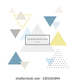 Modern abstract triangle background in scandinavian style. Vector wallpaper.