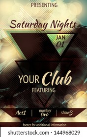 Modern Abstract Triangle Design Light Effect Club Flyer