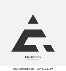 Modern abstract triangle logo featuring letters AC and CA, ideal for branding, identity, and design use.