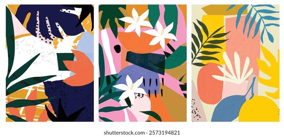  Modern Abstract Tropics - Playful Illustration with Geometric Elements