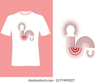  Modern abstract t-shirt design for both men and women