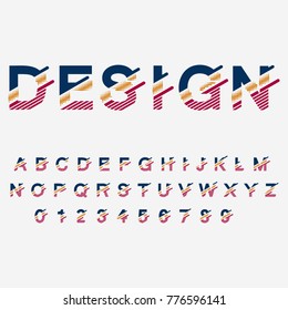 Modern abstract  typographic font and alphabet. Minimal design. Vector Illustration.