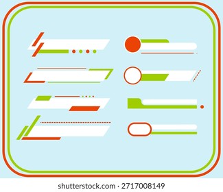 Modern abstract UI elements with colorful lines, bars, dots, and rounded shapes on a light background, perfect for interface design, infographics, dashboards, and futuristic digital layouts.