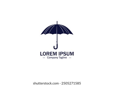 Diseño Abstractas moderno del Vector del logotipo del paraguas para los iconos aislados de la silueta