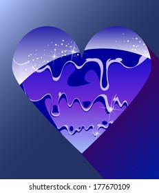 Modern abstract Valentine's Day bright glass heart