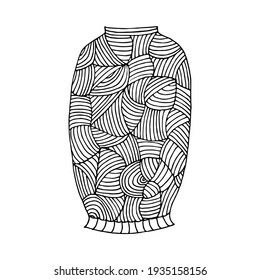 Modern abstract vase. Coloring page. Doodle poster. Stock vector illustration.