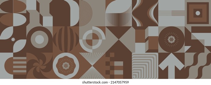 Modern abstract vector artwork made with various simple geometric forms and monochrome graphics elements useful for poster, cover, art, presentation, prints, fabric, wallpaper and etc.