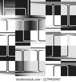 Modern abstract vector artwork made with various simple geometric forms and monochrome graphics elements useful for poster, cover, art, presentation, prints, fabric, wallpaper and etc.