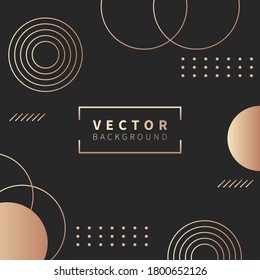 Modern abstract vector background in black and rose gold color. Vector illustration