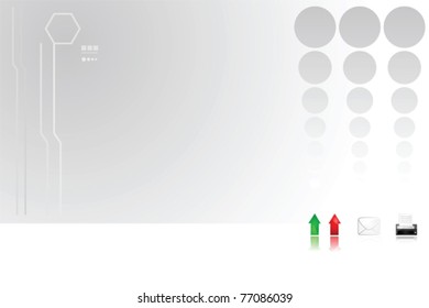 Modern abstract vector background with communication theme and icons