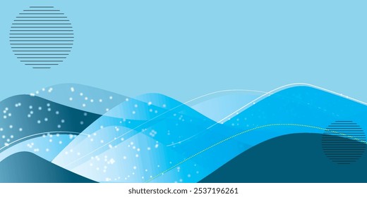 Modern abstract vector background featuring a stylish blue wave with lighter blue shades and smooth curves. Ideal for brochures, websites, mobile apps, and leaflets, it provides a sleek, backdrop.