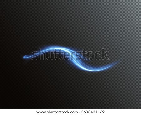 Modern abstract vector background with glowing neon lines, sparkles, and flare effects. Blue and black stylish design with shimmer, glistering light, and energy motion trail for dynamic banners