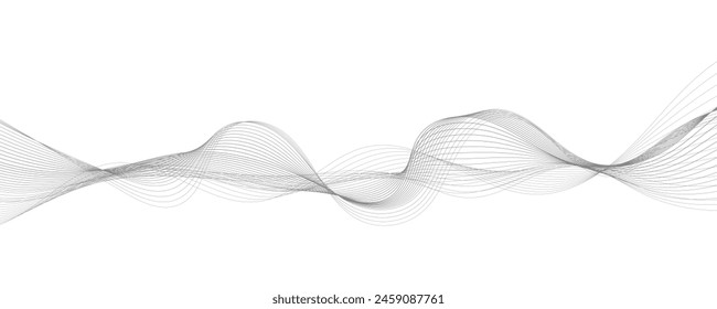 Modern abstract vector background with grey wavy lines
