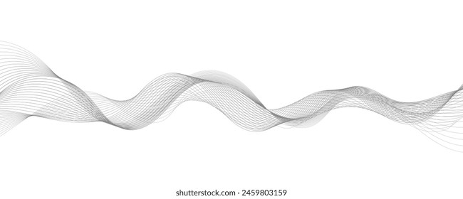 Modern abstract vector background with grey wavy lines

