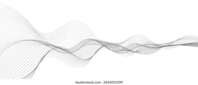 Modern abstract vector background with grey wavy lines

