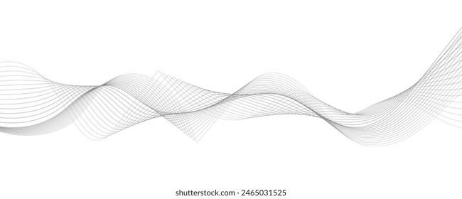Modern abstract vector background with grey wavy lines
