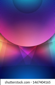 Modern abstract vector background template or Wallpaper on multicolored background. Triangular shape, a semicircle. Abstract background for brochure, card, flyer, poster, cover. Vector illustration