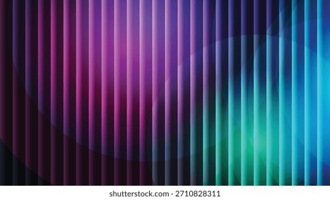 Fondo de Vector abstracto moderno con rayas de Vertical degradadas de color rosa vibrante, púrpura, azul y verde azulado, perfecto para el diseño digital.
