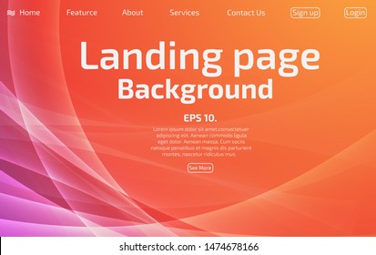 Modern abstract vector background, website template concept Orange and pink