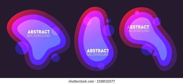 Modern abstract vector banner collection. Flat geometric liquid forms with various colors. Futuristic vector templates, templates for logo, flyer or presentation designs. 