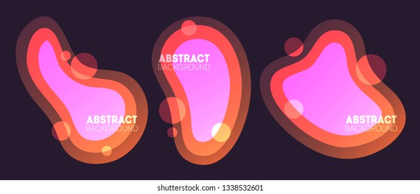 Modern abstract vector banner collection. Flat geometric liquid forms with various colors. Futuristic vector templates, templates for logo, flyer or presentation designs. 