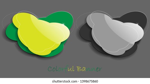 Modern abstract vector banner. Colorful design elements. Ready for use in your design. Colorful and monochrome versions set. Eps10