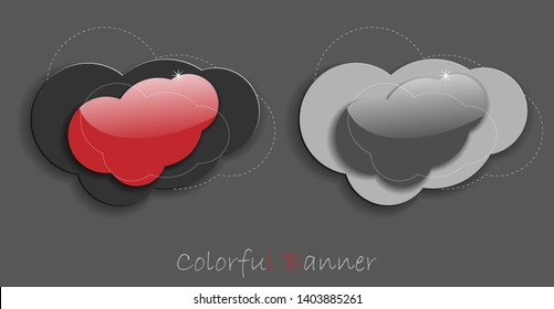Modern abstract vector banner. Colorful design elements. Ready for use in your design. Colorful and monochrome versions set. Eps10