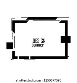 Modern abstract vector banner. Flat geometric rectangle shaped frame. Template ready for use in web or print design. Vector clip art.