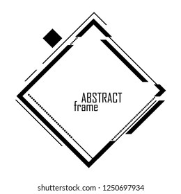 Modern abstract vector banner. Flat geometric rhombus shaped frame. Template ready for use in web or print design. Vector clip art.