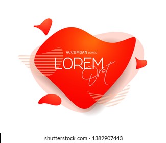 Modern abstract vector banner. Flat geometric red shapes. Template ready for use in web or print design. Promo badge for your design. Vector illustration.