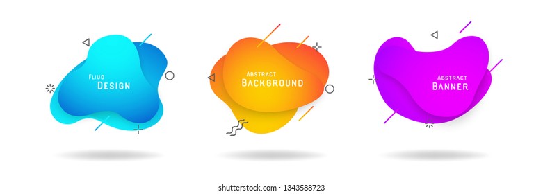 Modern abstract vector banner. Fluid gradient geometric for minimal banners, logo, flyer, poster, presentation and advertising. Abstract trendy liquid background.