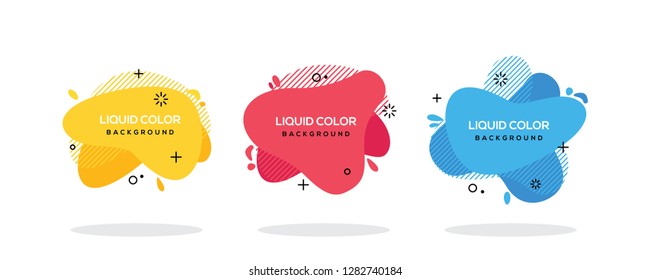 Modern abstract vector banner set. Flat geometric liquid form with various colors. Modern vector template,  Template for the design of a logo, flyer or presentation. EPS 10