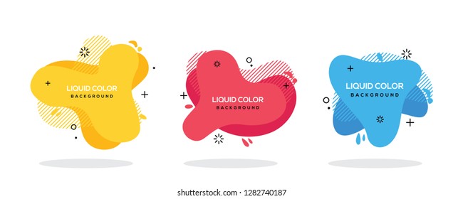 Modern abstract vector banner set. Flat geometric liquid form with various colors. Modern vector template,  Template for the design of a logo, flyer or presentation. EPS 10