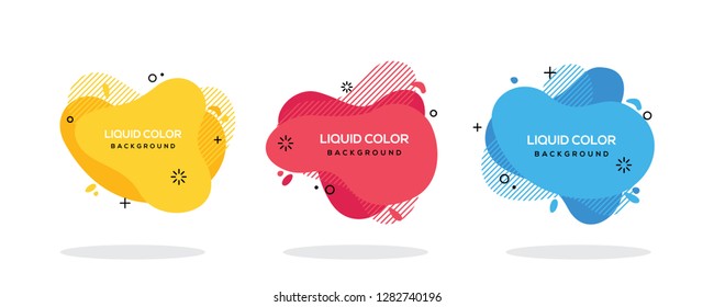 Modern abstract vector banner set. Flat geometric liquid form with various colors. Modern vector template,  Template for the design of a logo, flyer or presentation. EPS 10