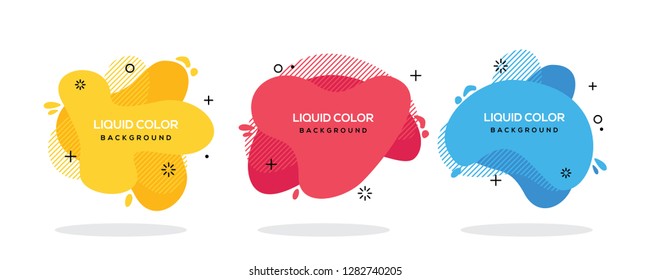 Modern abstract vector banner set. Flat geometric liquid form with various colors. Modern vector template,  Template for the design of a logo, flyer or presentation. EPS 10