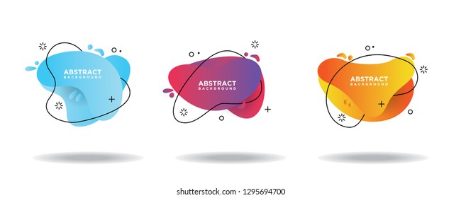 Modern abstract vector banner set. Flat geometric liquid shapes with various colors. Modern vector templates, templates for logo, flyer or presentation designs. EPS 10