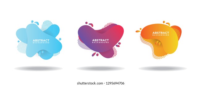 Modern abstract vector banner set. Flat geometric liquid shapes with various colors. Modern vector templates, templates for logo, flyer or presentation designs. EPS 10