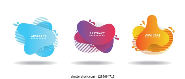 Modern abstract vector banner set. Flat geometric liquid shapes with various colors. Modern vector templates, templates for logo, flyer or presentation designs. EPS 10