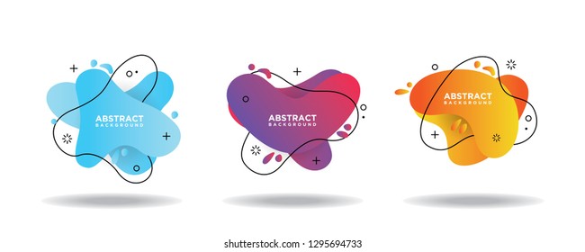 Modern abstract vector banner set. Flat geometric liquid shapes with various colors. Modern vector templates, templates for logo, flyer or presentation designs. EPS 10