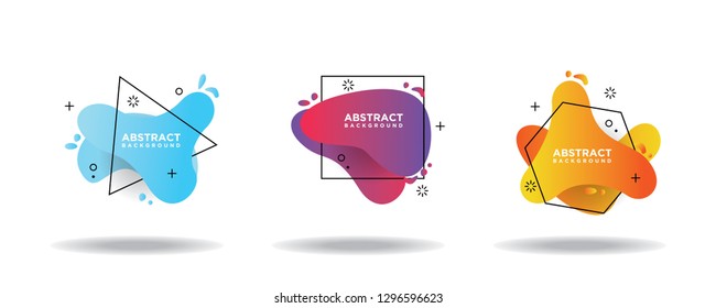 Modern abstract vector banner set. Flat geometric liquid shapes with various colors. Modern vector templates, templates for logo, flyer or presentation designs. EPS 10