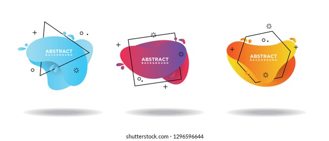 Modern abstract vector banner set. Flat geometric liquid shapes with various colors. Modern vector templates, templates for logo, flyer or presentation designs. EPS 10
