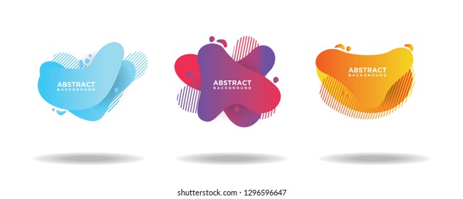 Modern abstract vector banner set. Flat geometric liquid shapes with various colors. Modern vector templates, templates for logo, flyer or presentation designs. EPS 10