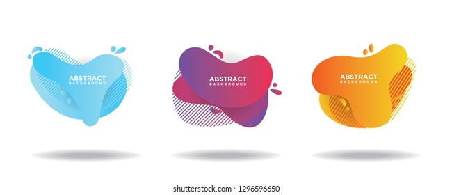 Modern abstract vector banner set. Flat geometric liquid shapes with various colors. Modern vector templates, templates for logo, flyer or presentation designs. EPS 10