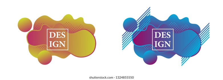 Modern abstract vector banner set with gradient geometric liquid form various colors can be use for logo Template , flyer or presentation. EPS 10 - Vector